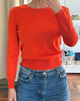 Marcs Crew Neck Knit Long Sleeve Top | Orange