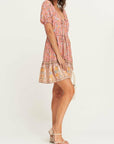 Arnhem Floral Print Puff Sleeve Mini Dress | Pink