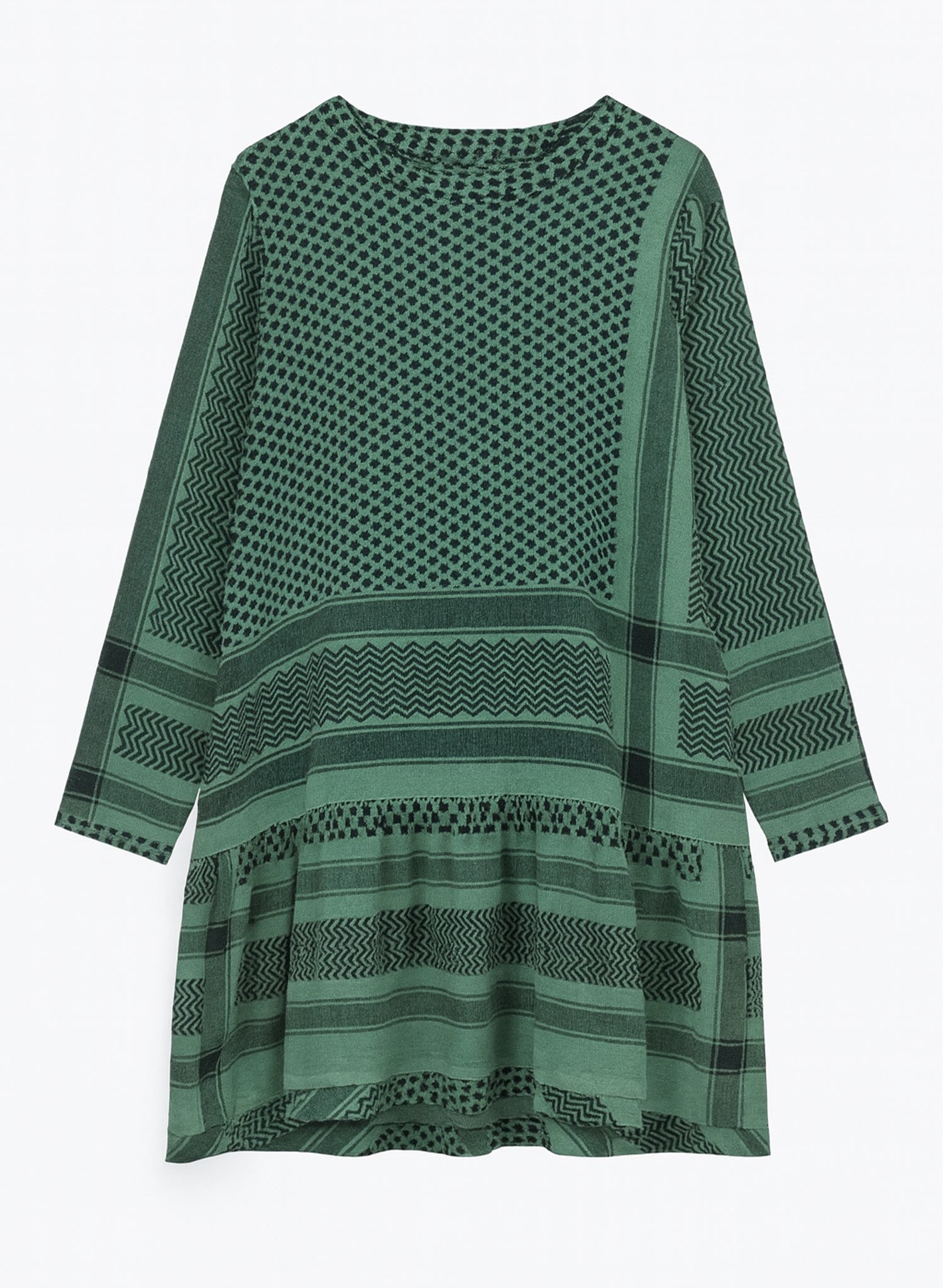 Cecilie Copenhagen O Neck Long Sleeve Mini Dress | Green Loja Watsons Bay Cecilie Copenhagen O Neck Long Sleeve Mini Dress | Green Loja Watsons Bay