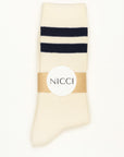 Organic Cotton Ribbed Stripe Socks | Slate Stripe