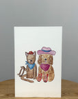 Eloise's Easel Watercolour Card | Cowboy Cat & Dog