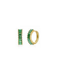 Nima Huggie Hoops in Emerald Green/Gold