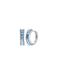 Nima Huggie Hoops in Light Blue/Silver