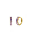 Nima Huggie Hoops in Lilac/Gold