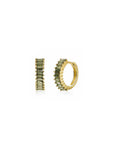Nima Huggie Hoops in Olive/Gold