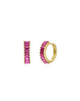 Nima Huggie Hoops in Hot Pink/Gold