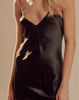 PW Silk Slip Maxi Dress | Black