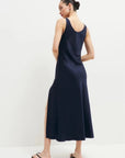 Reformation Bevin Satin Dress | Navy