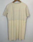 Contrast Faux Leather & Suede Shift Dress | Cream