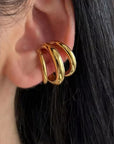 Triple Statement Ear Cuff in Gold