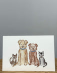 Eloise's Easel Watercolour Card | Two Dogs, Two Cats