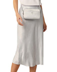Witchery Satin Slip Skirt | Light Blue
