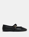 Zara Leather Ballet Flats | Black