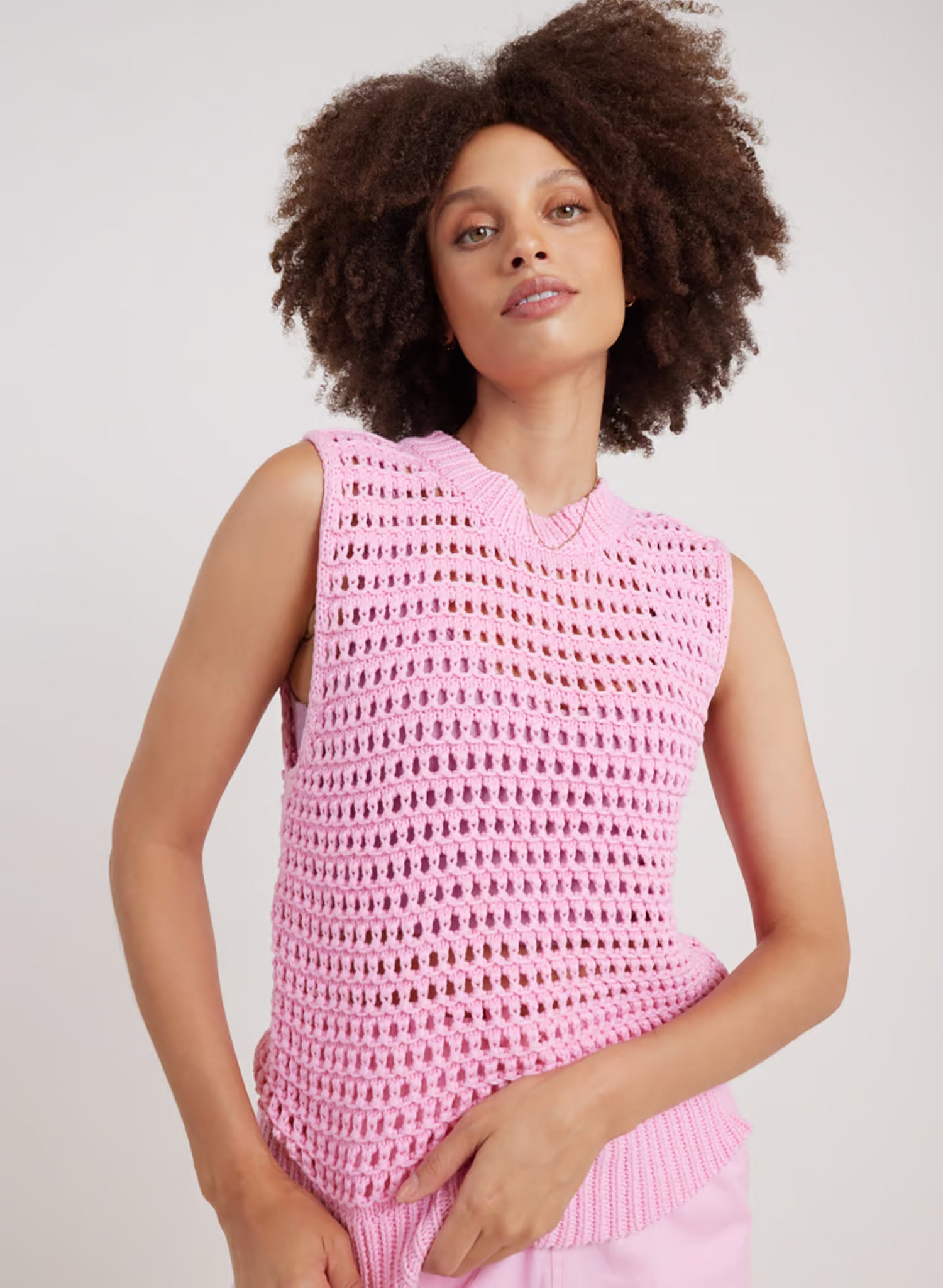 Blanca Wallace Cotton Knit Pink Vest – Loja Watsons Bay