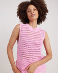 Blanca Wallace Cotton Knit Pink Vest