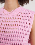 Blanca Wallace Cotton Knit Pink Vest