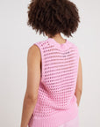 Blanca Wallace Cotton Knit Pink Vest