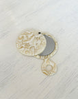 Compact Folding Mirror | White Marble