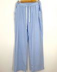 Cotton Relaxed Leg Drawstring Pants | Light Blue