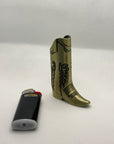 Cowboy Metal Boot Lighter Cover | Brass