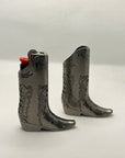 Cowboy Metal Boot Lighter Cover | Nickel