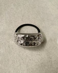 Hammered Double Bar Statement Hardware Hair Tie