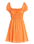 Faithfull the Brand Viola Cotton Puff Sleeve Mini Dress | Orange