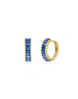 Nima Huggie Hoops in Sapphire Blue/Gold