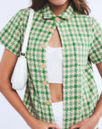 Oh Dia Off Spring Bold Plaid Shirt | Green/Cream