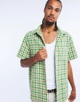 Oh Dia Off Spring Bold Plaid Shirt | Green/Cream