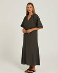 Pippa Ridley Josie Linen Dress | Charcoal Grey