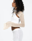 Princess Polly Rosy Crochet Bolero | Beige