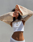 Princess Polly Rosy Crochet Bolero | Beige