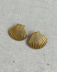 Sea Shell Statement Earrings in Gold