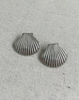 Sea Shell Statement Earrings in Silver