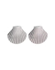 Sea Shell Statement Earrings in Silver