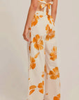 Venroy Cotton Hibiscus Pants