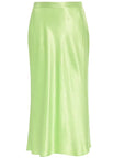 Vince Satin Slip Midi Skirt | Guava Green