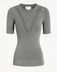 Witchery Lurex Knit T-Shirt | Silver
