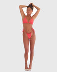 Z The Labell Rosa Tie Up Bikini Bottom in Coral