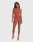 Z The Labell Rosa Tie Up Bikini Bottom in Coral