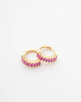 Nima Huggie Hoops in Hot Pink/Gold