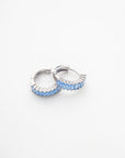 Nima Huggie Hoops in Light Blue/Silver