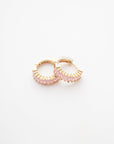 Nima Huggie Hoops in Light Pink/Gold