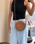 Round Straw Crossbody Bag