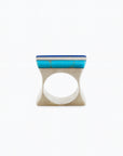 Chunky Sterling Silver Ring | Blue Stones