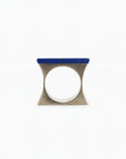 Chunky Sterling Silver Ring | Blue Stones