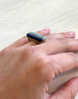 Chunky Sterling Silver Ring | Blue Stones