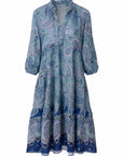 The Dreamer Label Long Sleeve Maxi Dress | Blue Paisley