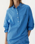 LMND Chiara Half Placket Shirt | Blue